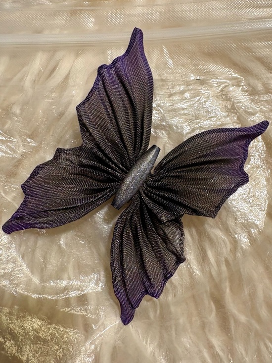 Sarah Cavender Metalworks Jewelry - Sarah Cavender Metalworks Purple Metal Mesh Butterfly Brooch Handmade USA
